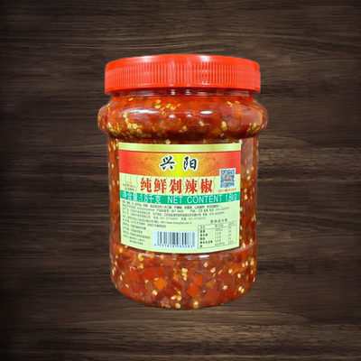 张氏记兴阳纯鲜剁辣椒1.8kg/桶佐餐拌饭蒸剁椒鱼头红剁椒调味酱