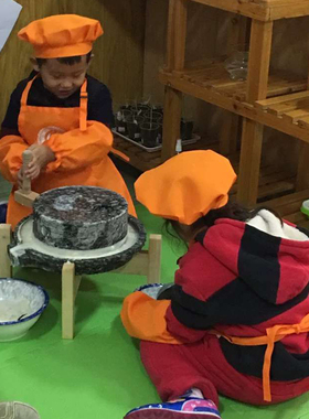 豆浆机家用老式青石老款园林庄园怀旧手动幼儿园石磨磨片手推做旧