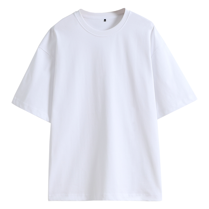 宽松t恤定制中袖落肩纯棉工作服订做团体文化衫重磅短袖班服印图