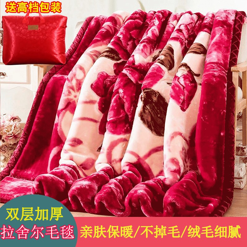 拉舍尔毛毯被子加厚冬季双层珊瑚绒学生宿舍单双人保暖午睡小毯子
