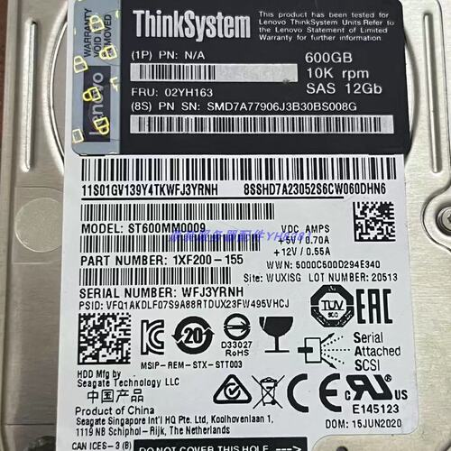 02YH163 600G 10K 12G 2.5 SAS ST600MM0009 存储服务器硬盘议价