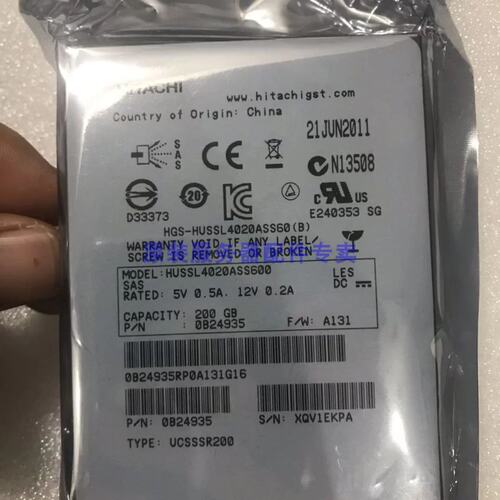 HUSSL4020ASS600 0B24935 200GB SAS 6GBPS SSD 2.5 HDD议价