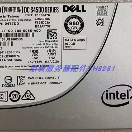 / 960G SSD SATA 6 04T7DD S4500 960GB 固态 硬盘议价