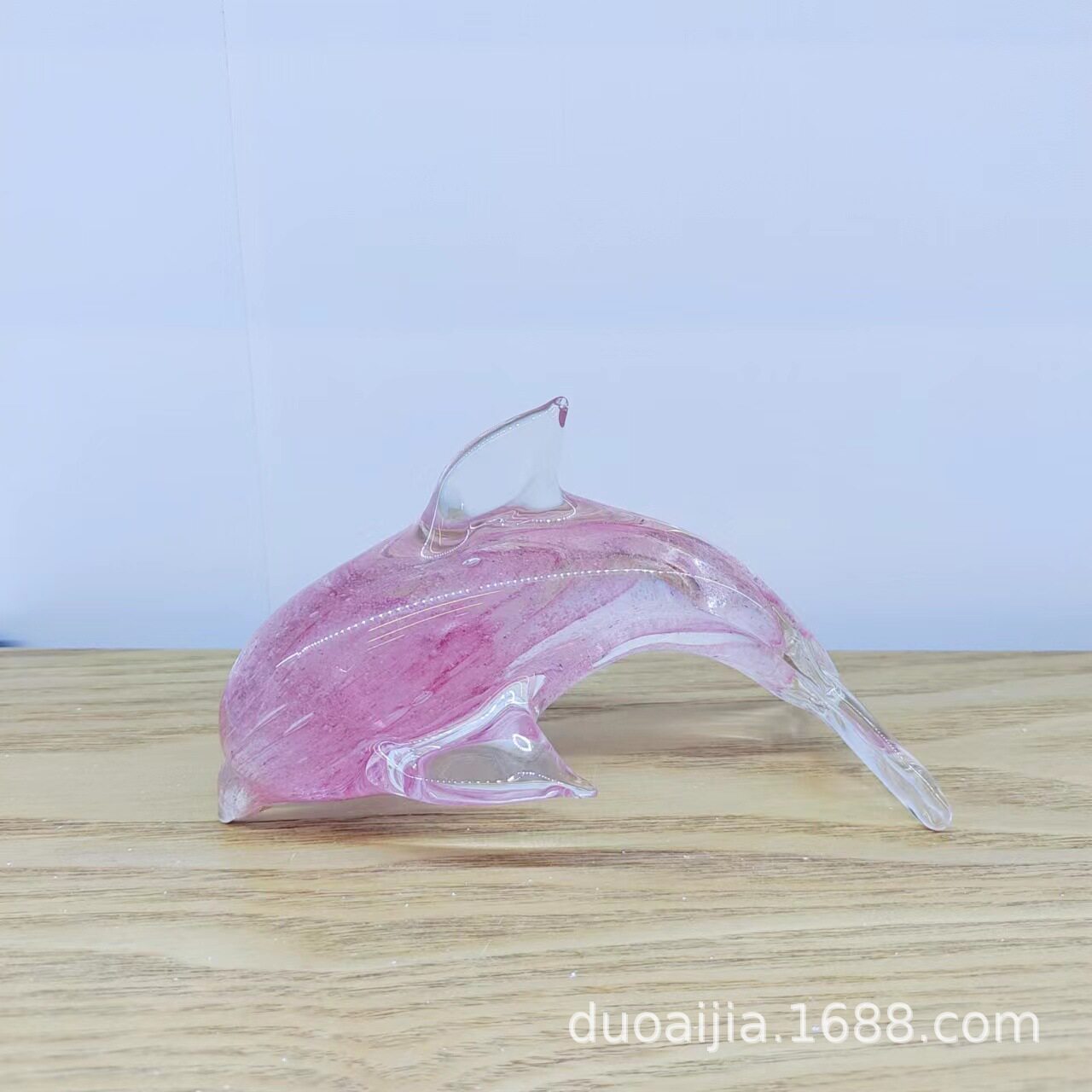 玻璃海豚创意简约工艺摆设海洋工艺品夜光海豚摆件i.