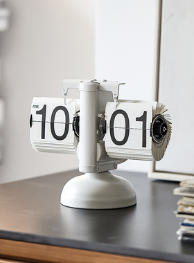 翻页钟 钟客厅座钟表覆古客厅摆件座钟机械时钟摆钟家装个性座钟