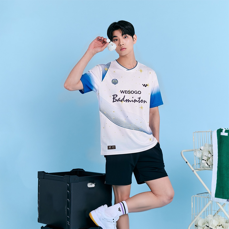 WEGOGOO"星轨"羽毛球服速干运动短袖T恤训练服新款大赛服匹克球男