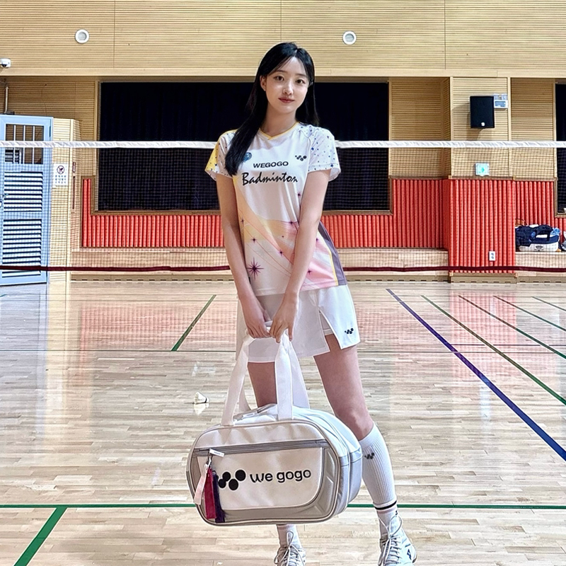 WEGOGO凉感&ldquo;银河&rdquo;春季新款短袖羽毛球服运动速干训练比赛T恤女