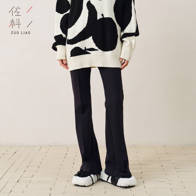 佐料修身显腿长喇叭裤