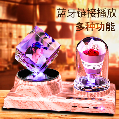 水晶球旋转蓝牙音乐盒八音盒手工diy创意生日礼物女生送女孩朋友