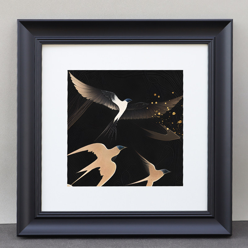 正方形黑色相框空框挂墙书法字画国画画框装裱38钻石画刺绣定制33