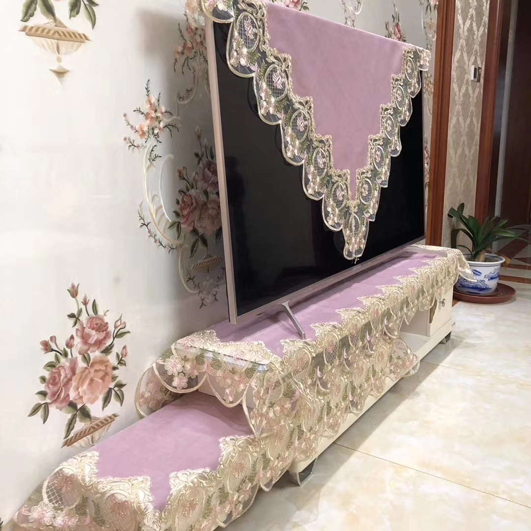 电视机盖巾茶几电视柜纯色桌布