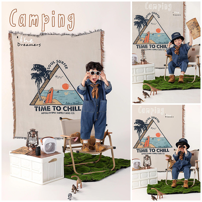 儿童摄影服装牛仔露营探险主题影楼男女写真艺术照拍照衣服道具