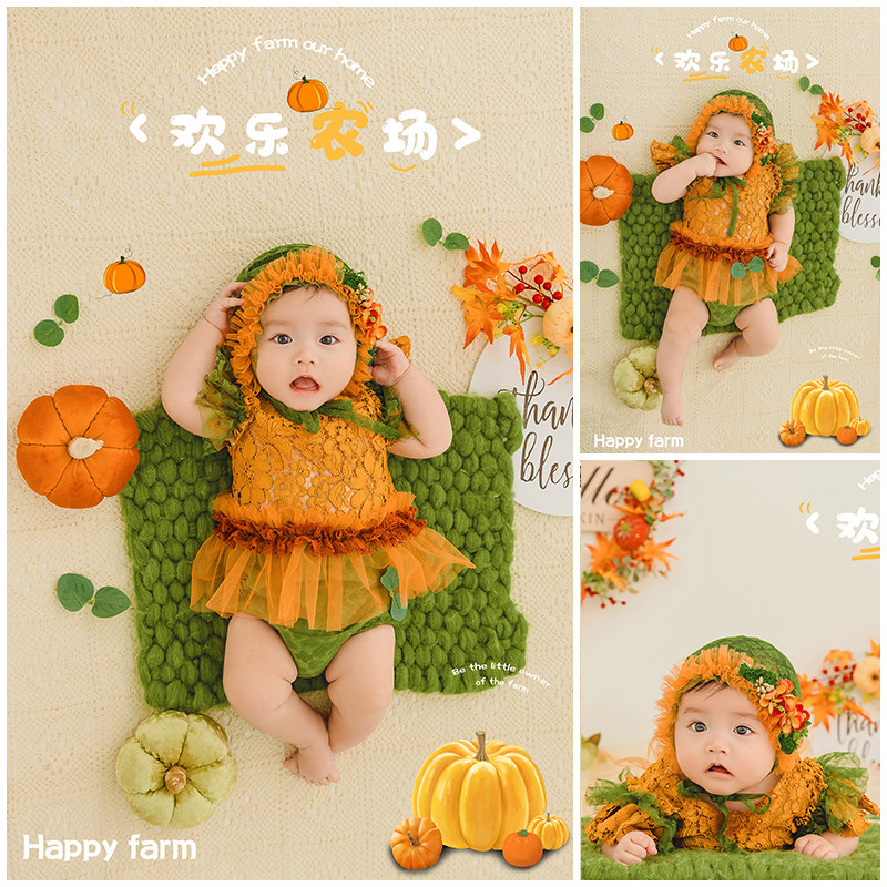 婴儿百日照宝宝装满月照背景布 百天照 宝宝道具新生儿的摄影服装