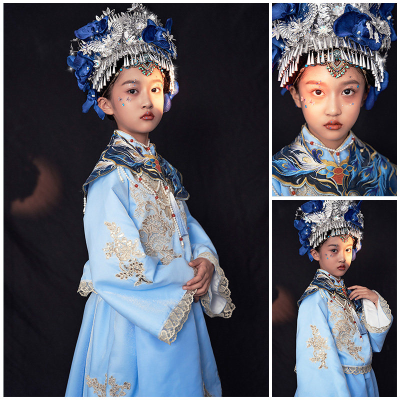 女童拍照裙子演出服国潮中国风
