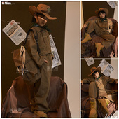 男童拍照衣服帽子西部牛仔套装 儿童摄影服装 中大童时尚 影楼写真照