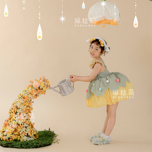 花园主题影楼写真照 6岁女童拍照衣服道具莫奈 儿童摄影服装 2岁