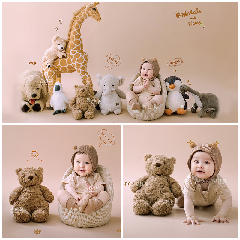 动物王国主题宝宝百天照周岁照