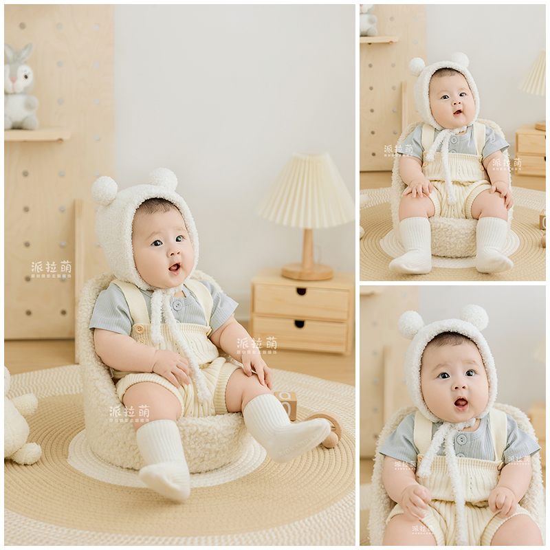 小熊主题宝宝百天照周岁照