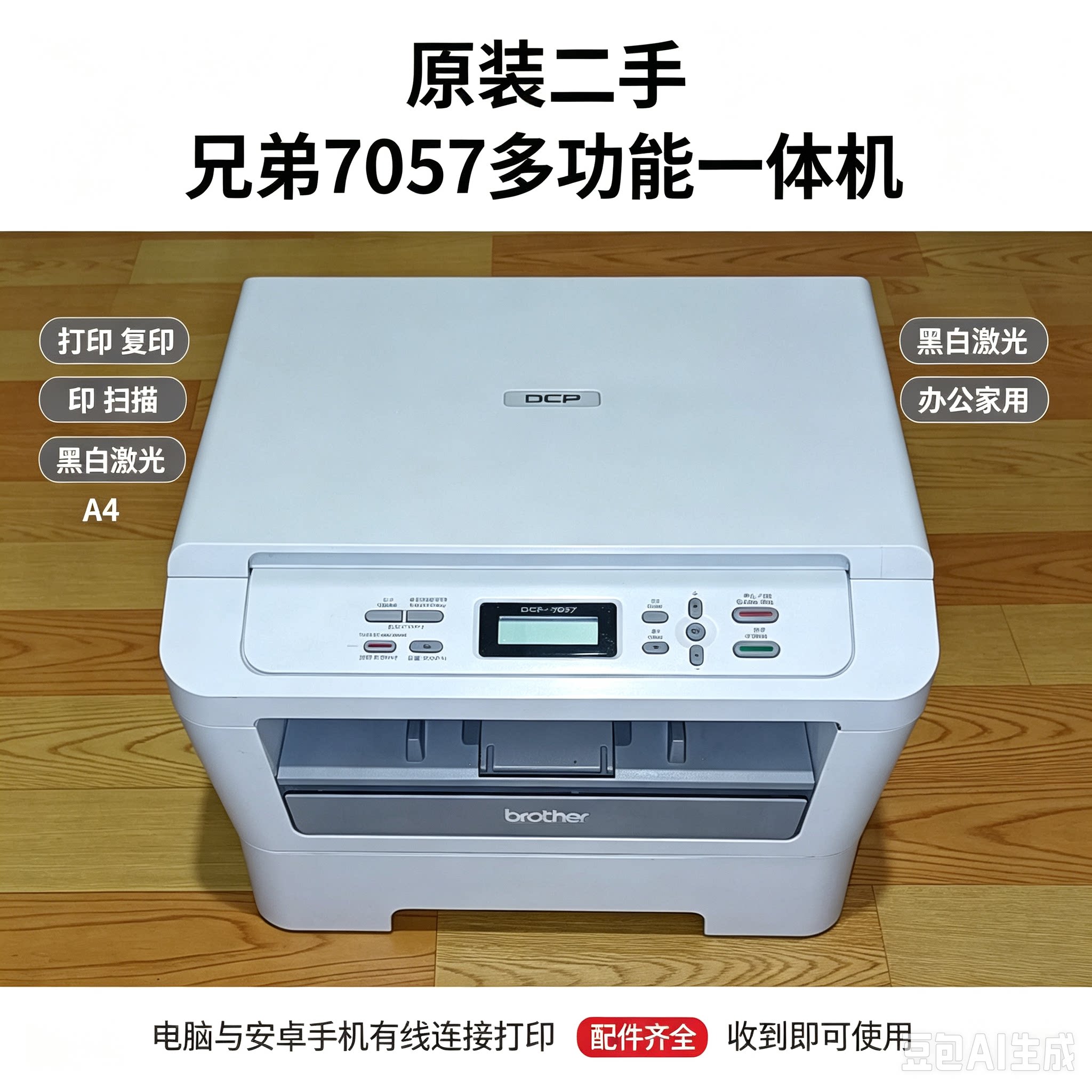 原装二手兄弟7057打印机复印扫描黑白激光A4家用办公电脑安卓手机