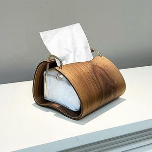 胡桃木纸巾盒客厅高档轻奢高级感茶几餐桌桌面卧室床头抽纸盒家用