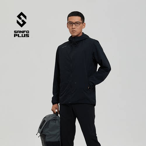 SANFO PLUS轻量防风防小雨男女款连帽夹克抗皱便携19053 - 封面