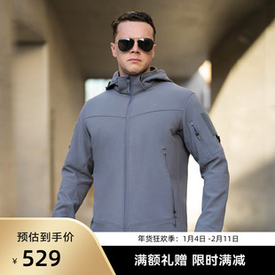 SANFO PLUS御风加绒加厚防风防泼水男户外保暖连帽软壳外套22822