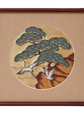 南京云锦研究所松鹤清越装饰画
