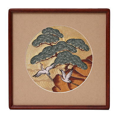 南京云锦研究所松鹤清越装饰画