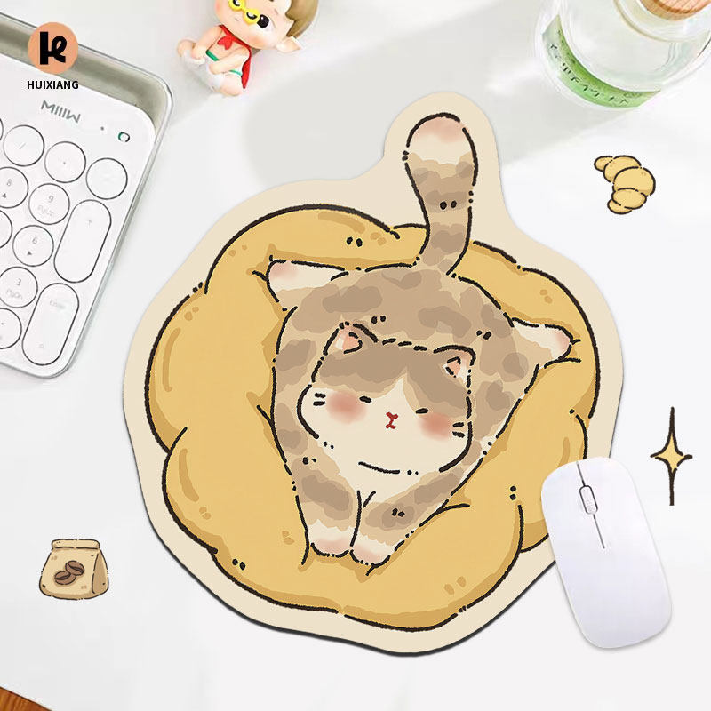 可爱猫咪鼠标垫子女生高颜值办公室小号滑鼠垫异形笔记本电脑桌垫