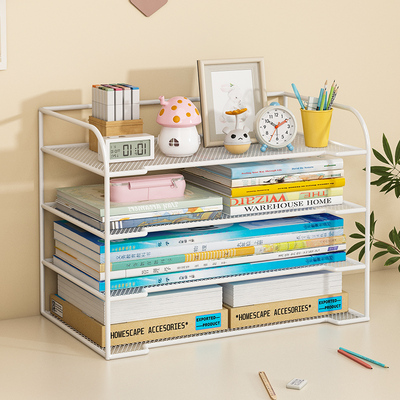 书架桌面书架一体靠墙