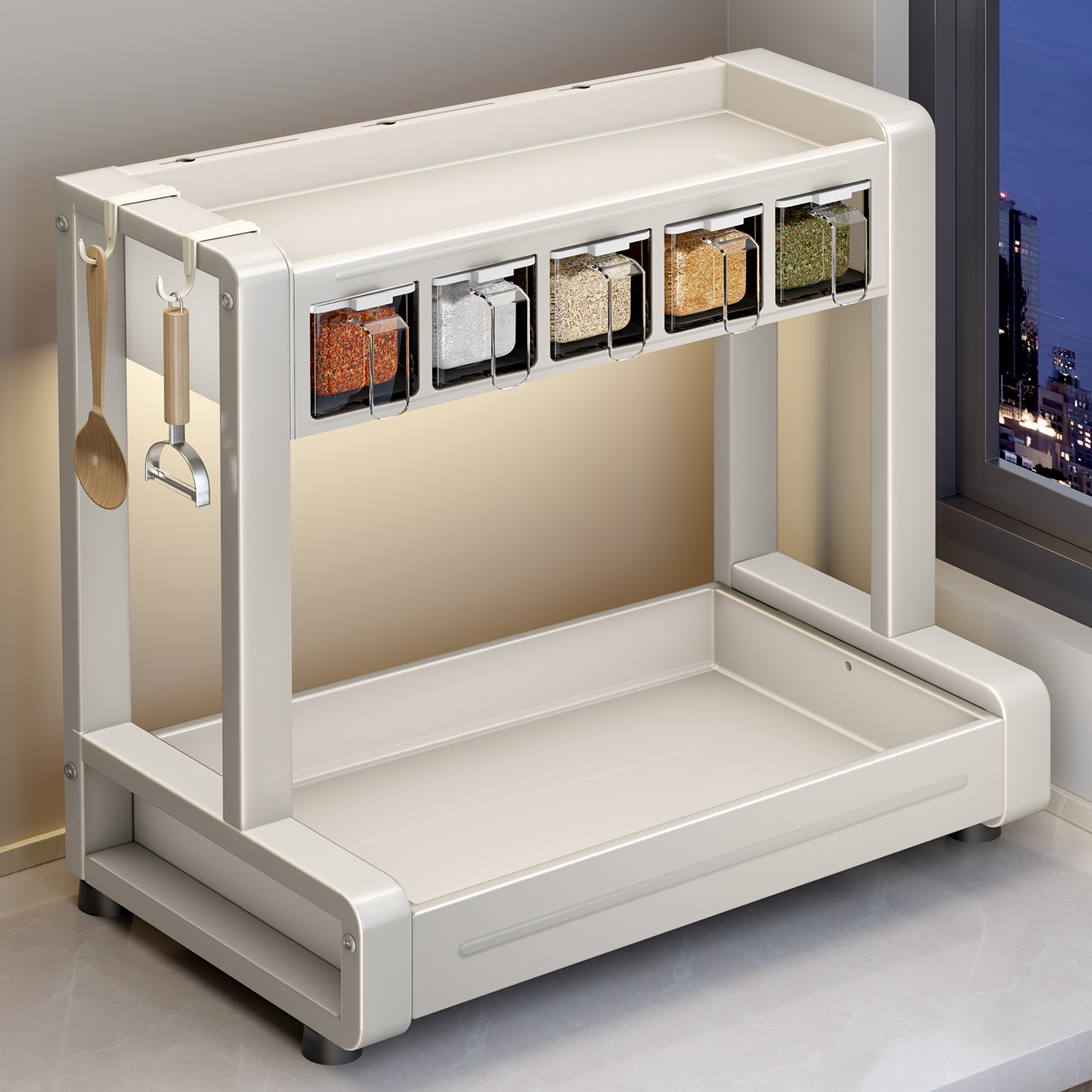 厨房调料品置物架家用多功能调味品收纳调料架台面调味料收纳架子