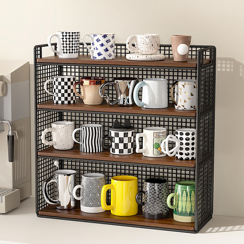 杯架桌面水杯收纳置物架家用马克杯咖啡杯架子台面多层沥水收纳架