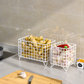 蒜头姜收纳筐葱姜蒜收纳盒厨房多功能生姜大蒜家用台面置物架落地