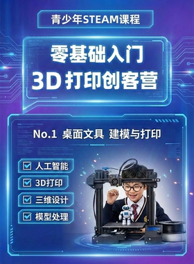 青少年3D打印机/3D建模/课程培训/研学科创（少儿儿童创客培训）