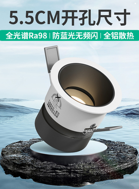 小射灯5.5公分55mm开孔led嵌入式天花灯cob防眩光牛眼灯深杯4000k