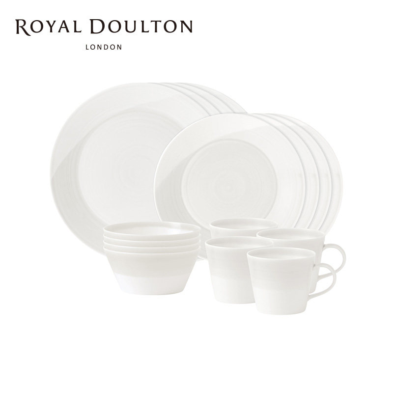 Royal Doulton皇家道尔顿 1815系列家用餐具套装餐盘餐碗16件套