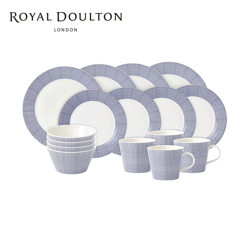 Royal Doulton皇家道尔顿太平洋系列餐盘餐碗家用套装16件套