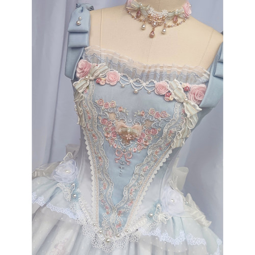 【现货FS全款】梦境之舞lolita花嫁华丽款洛丽塔刺绣鱼骨胸衣