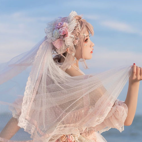 现货 花嫁lolita发带头饰月下曲官配【不含头纱】