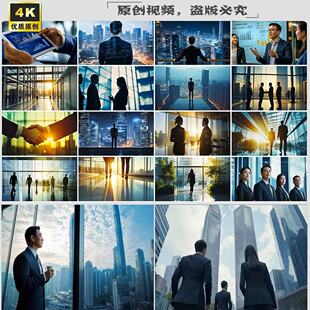 商务人士签约合作握手商业谈判成功人士形象视频素材