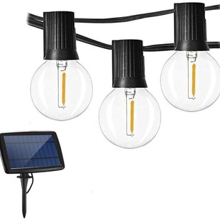 LED太阳能户外灯串G40塑料灯泡8米25灯庭院氛围装 饰灯可调光