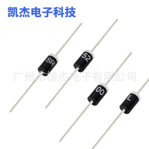 直插SR5200L 低压降SB5200L DO-27封装 低VF值肖特基二极5A200V