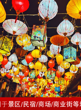 户外仿古古风灯笼古镇街道网红通道夜景装饰布置花灯异型越南灯笼