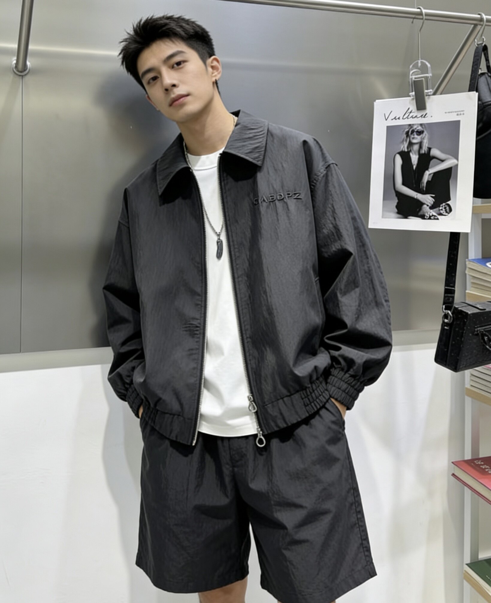 2026春季高级感翻领刺绣飞行夹克外套男春秋款休闲棒球服行政夹克