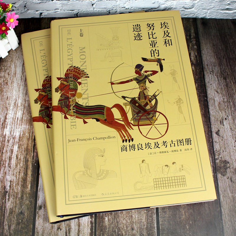 2本套装 埃及和努比亚的遗迹 商博良埃及考古图册上下 壁画考古世界历史文化艺术美术彩色插图大学生研究生古埃及基础知识普及考研