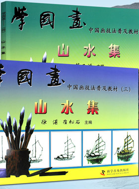 2本学国画山水画临摹入门教材临摹书中国画技法普及教材跟徐湛学国画技法入门到精通山水画教程中国山水画技法学谱