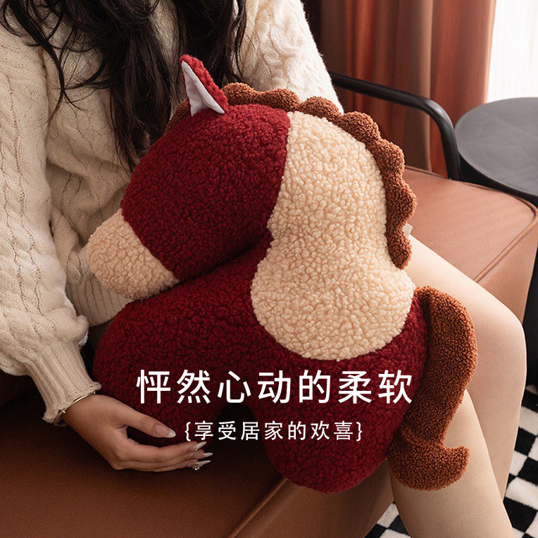 红色马年新年吉祥物公仔沙发抱枕玩偶毛绒玩具客厅靠垫新年礼物,居家布艺,靠垫/抱枕,淘宝优惠券,粉丝福利购,淘宝优惠卷