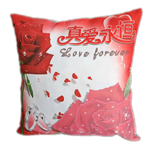 真爱永恒结婚情侣2026新款手工刺绣十字绣抱枕套一对自己枕头卧室