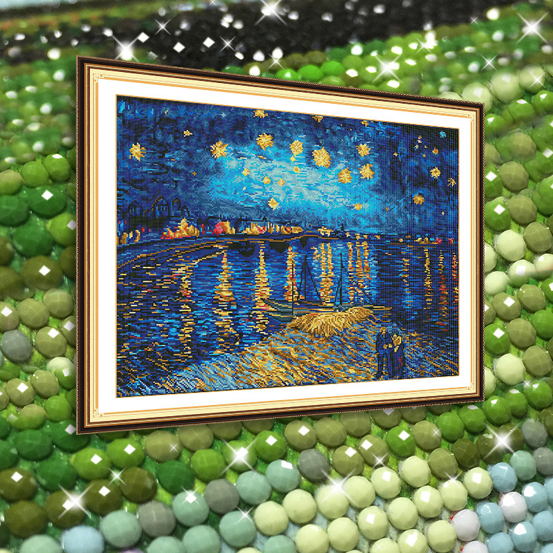 梵高星空2026年新款水晶钻石画满钻点钻十字绣客厅世界名画砖石秀,居家布艺,钻石绣,淘宝优惠券,粉丝福利购,淘宝优惠卷