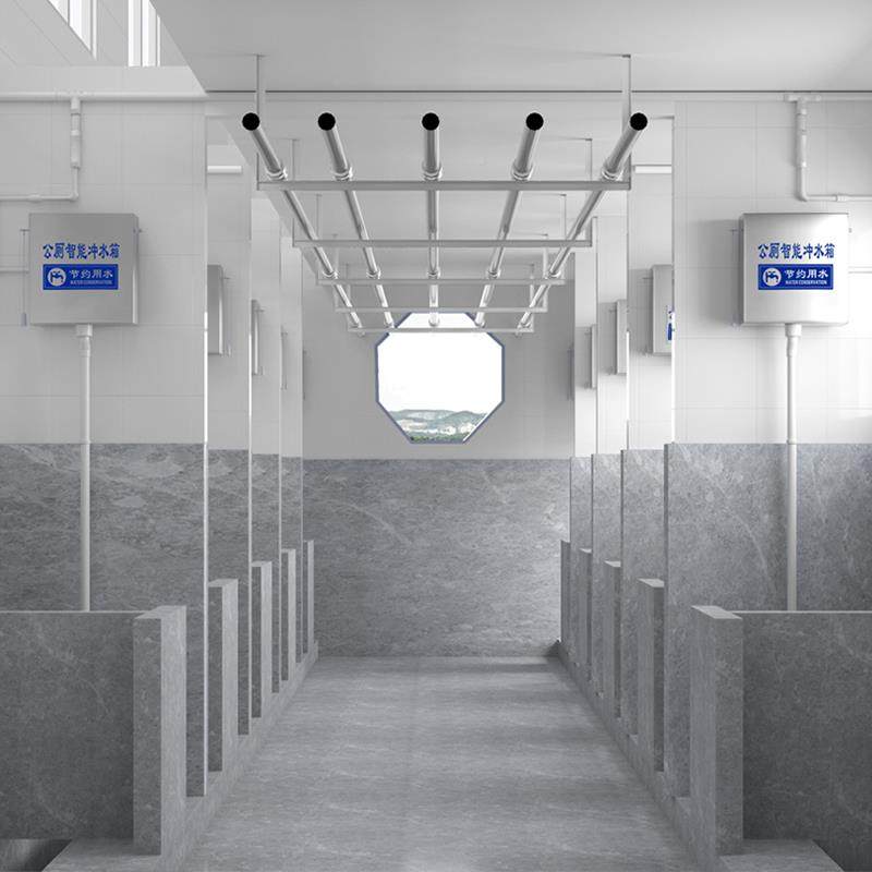 304便17165不锈钢沟坑槽式公共厕所自动落胆蹲学校大水冲水箱卫生